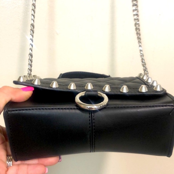 NWOT cute little black Biker purse , can be used with Chain or handle. - Picture 2 of 7